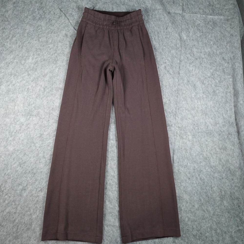 Lululemon Pant Women 0 Brown Espresso Ribbed Softstreme High Rise 32.5